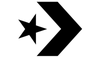 a black star shaped logo on a green background