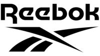 the reebok logo on a green background